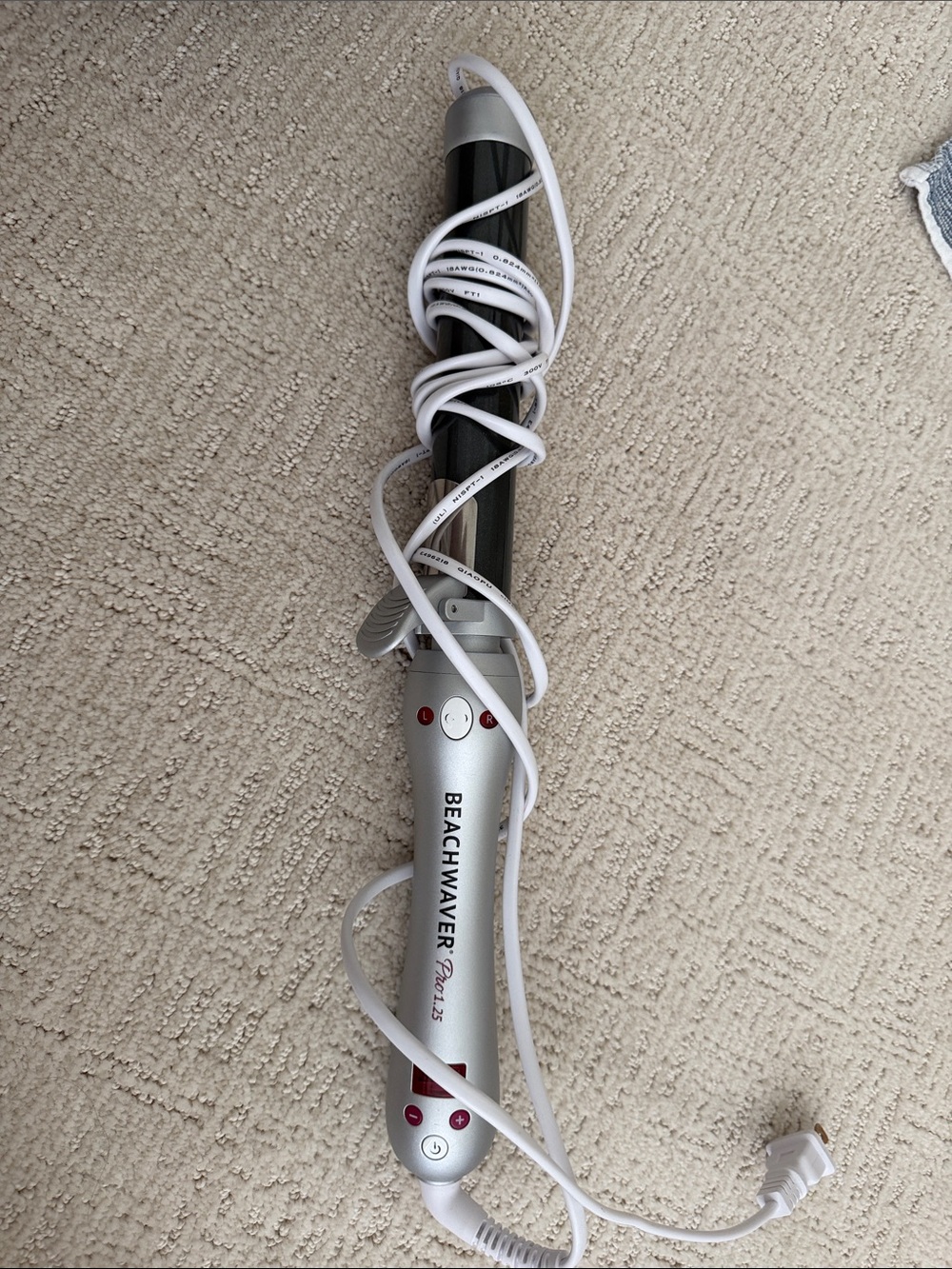 The Beachwaver Co. Silver Curling Wand with White Cord